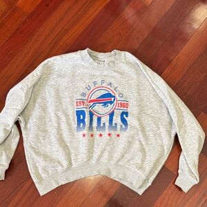 Buffalo Bills Gray Pullover Crewneck Sweatshirt